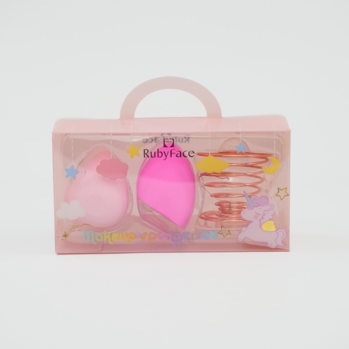 Набор спонжей для макияжа "Единорожка" розовый