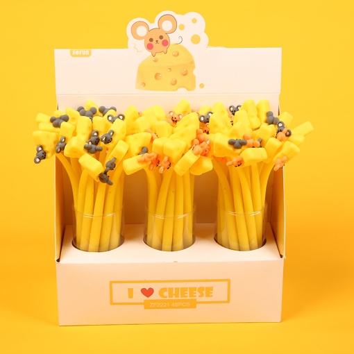 Ручка силиконовая "Мышка с сыром" в ассортименте