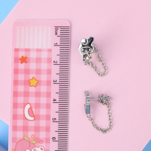 Серьги-гвоздики "Melo & Crystal" серебристый