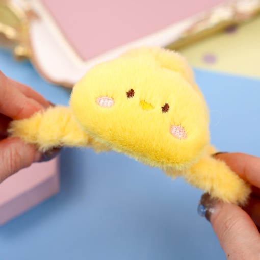 Заколка-крабик плюшевая "Уточка"