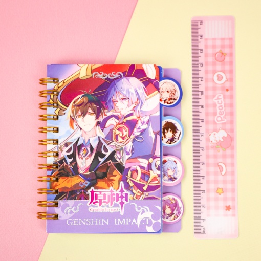 Блокнот на кольцах "Genshin Impact" 95х116мм, в ассортименте 1шт. 