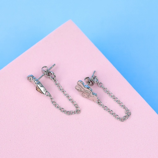 Серьги-гвоздики "Melo & Crystal" серебристый