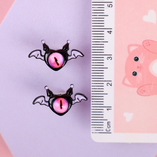 Серьги-гвоздики "Black Monster" №925 черный