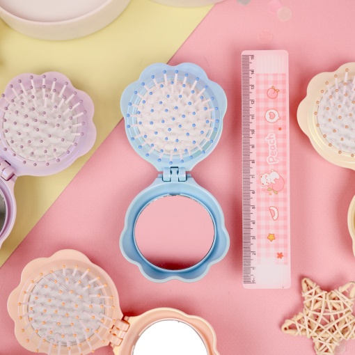 Расческа складная с зеркалом "Beautiful Pearls", cat's paw, в ассортименте 1шт.