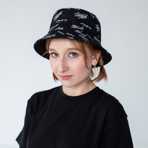 Панама двусторонняя "Thug Life" черный, M (56-58см)