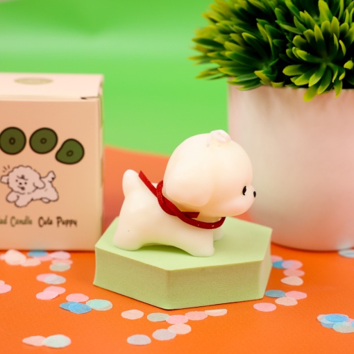 Свеча-арома "Good" Cute Puppy, белый  оптом