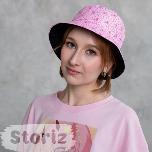 Панама двусторонняя "Demon Slayer" M (56-58см), розовая