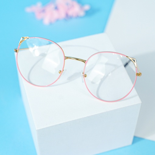 Очки "Кошачьи глаза", золотисто-розовая оправа