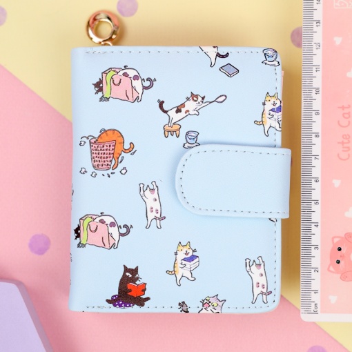 Мини-кошелек "Котейкины будни" голубой