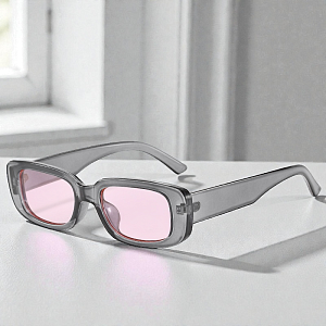 Имиджевые очки "Two colors" серо-розовый