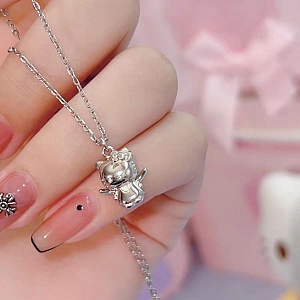 Кулон на цепочке "Кт" серебряный