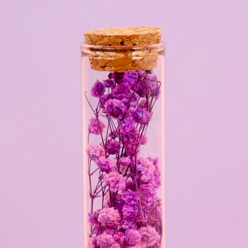 Цветок в пробирке "Гипсофила" 12 см, фиолетовый оптом