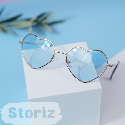 Солнцезащитные очки с чехлом "Heart" blue