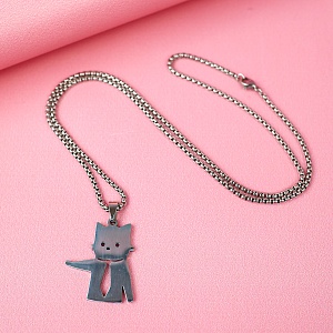 Кулон на цепочке "Кот в галстуке"