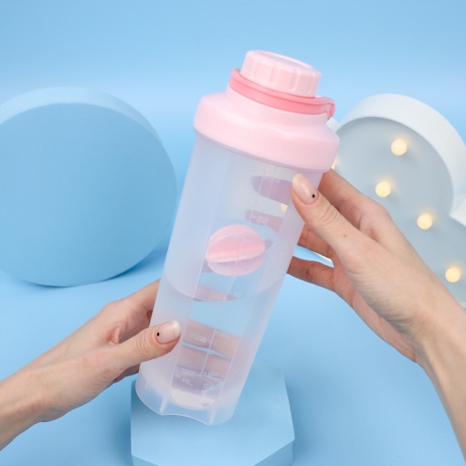 Бутылочка прозрачная "Мело" розовый, 700 мл.  оптом