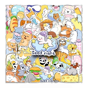 Наклейки для стикер бомбинга "Sleeping animals" 50шт