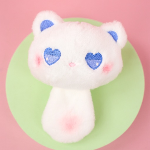 Мягкий брелок "Котик-пищалка" белый, 12см