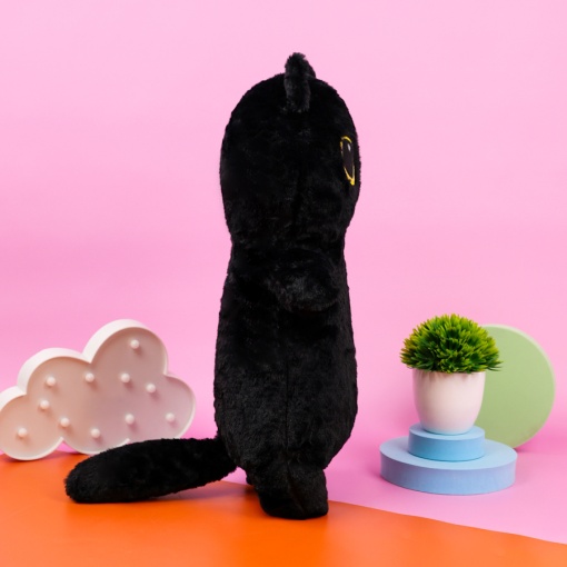 Мягкая игрушка "Глазастый котик" черный, 65 см