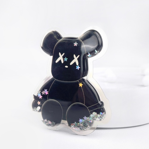 PopSocket "Мишка" с блестками, черный №2