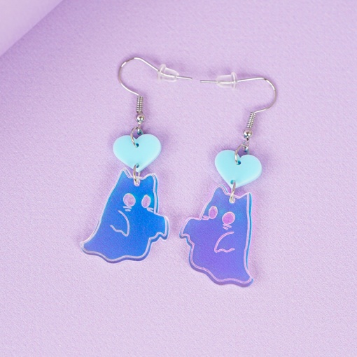 Серьги "Привидение" голубые