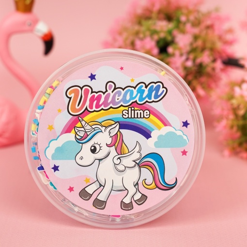 Слайм "Стекло" бесцветный, с наполнителем конфетти + сердечки, 200 г.