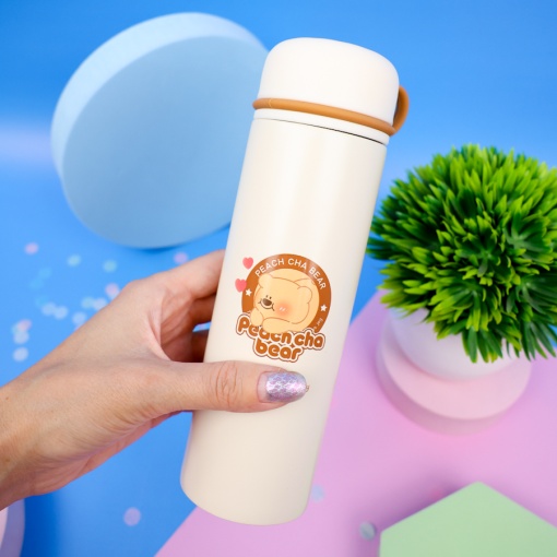 Термос "Peach cha bear" №8399 молочный, 280 мл. оптом