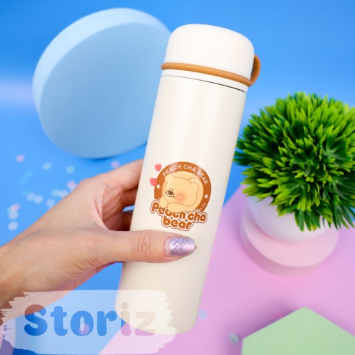 Термос "Peach cha bear" №8399 молочный, 280 мл. оптом