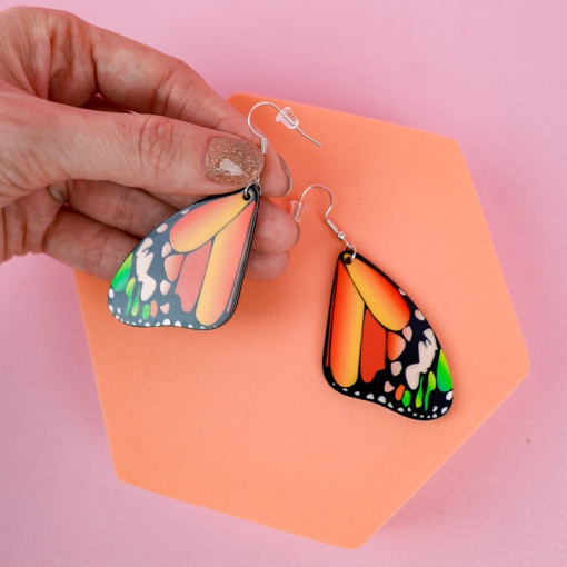Серьги "Butterfly Wings" оранжевые