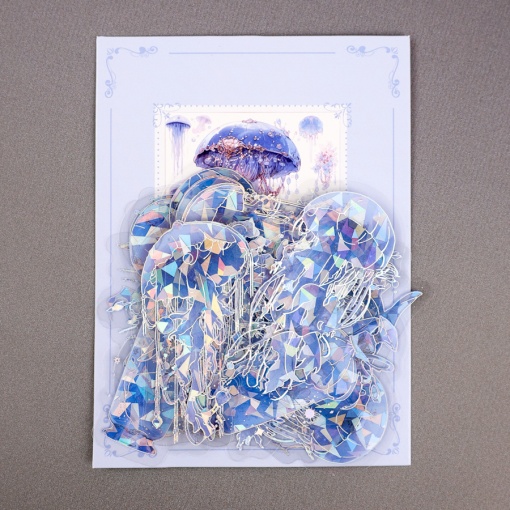 Набор наклеек "Медуза" синий (20шт.)