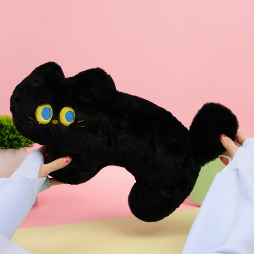 Мягкая игрушка-подушка "Котик" черный 40см