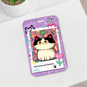 Чехол для карты "Сolored cats" фиолетовый