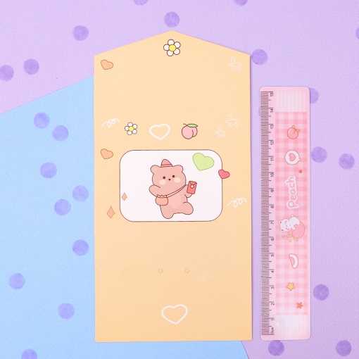 Конверт-открытка "Bear" №05, желтый