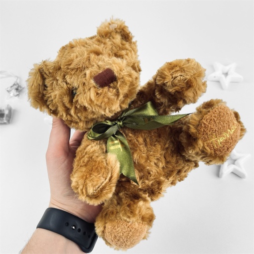 Мягкая игрушка "Мишка с бантиком" 20см, светло-коричневый