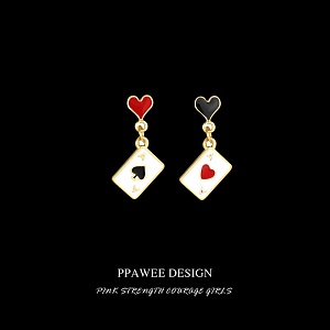 Серьги-гвоздики "Карты" тузы