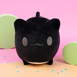 Мягкая игрушка-подушка "Котик-рыбка" черный, 30 см