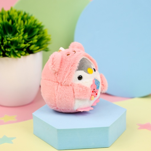 Брелок мягкий "Пингвин в костюме" розовый 10 см