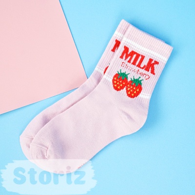 Носочки "Milk Strawberry" розовый
