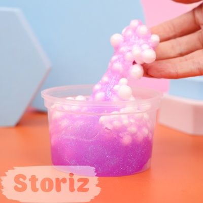 Слайм "Magic" №1 фиолетовые блёстки + шарики, 150 гр. STORIZ