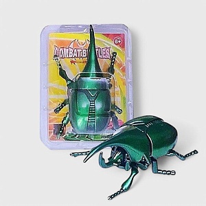 Заводная игрушка "Жук-носорог", зеленый