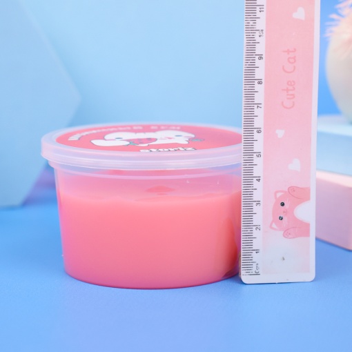 Слайм йогуртовый "Стекло" клубничный, 180гр