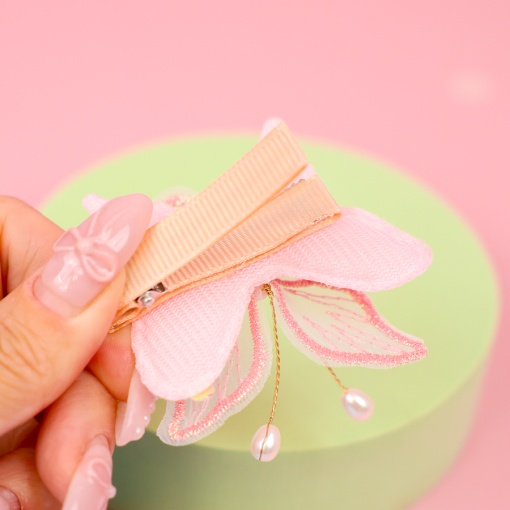 Набор заколок для волос "Бабочка" розовый, 2 шт.