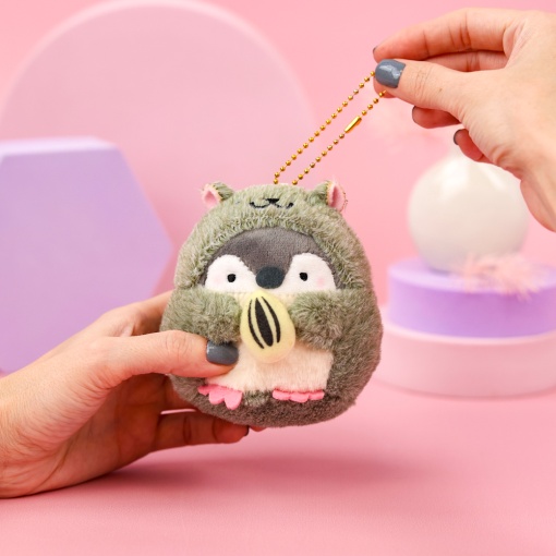 Мягкий брелок "Пингвин" серый, 8 см