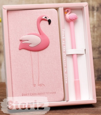 Набор блокнот и ручка "Фламинго"