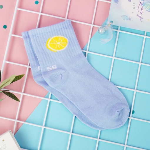 Носочки "Фрукты" голубой 36-39р.