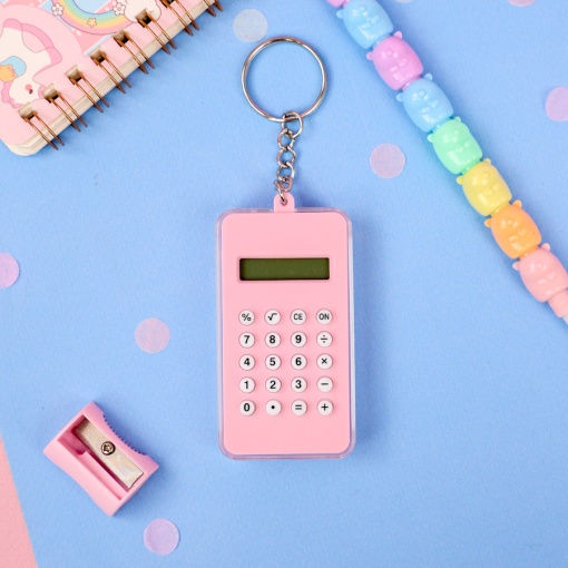 Калькулятор-брелок "Мини" Лабиринт 6,9х3,8 см, розовый