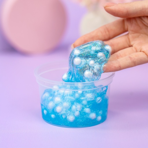 Слайм "Венти" голубые блёстки + шарики, 150 гр. STORIZ