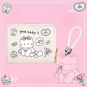 Мини-кошелек "Pink Baby" Кт, белый оптом со склада в Москве