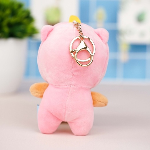 Брелок мягкий "Корги в шапочке" розовый 13 см