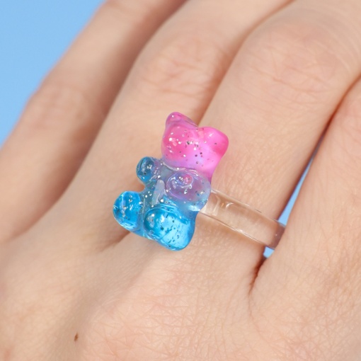 Кольцо "Marmalade bear" фиолетово-синий, JH0532