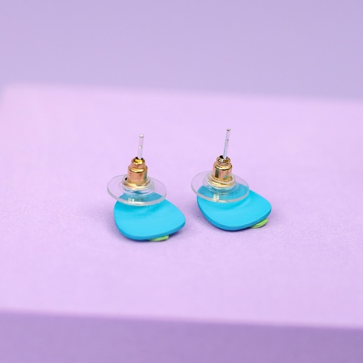 Серьги-гвоздики "Oil Painting" голубой